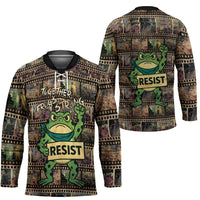 Resist Frog Hockey Jersey Protest Free Portland LT05