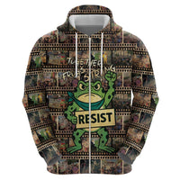 Resist Frog Hoodie Protest Free Portland LT05