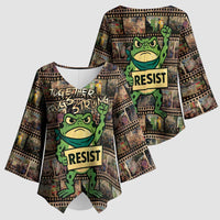 Resist Frog Kimono Sleeve Blouse Protest Free Portland LT05