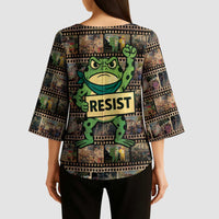 Resist Frog Kimono Sleeve Blouse Protest Free Portland LT05