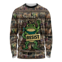 Resist Frog Long Sleeve Shirt Protest Free Portland LT05