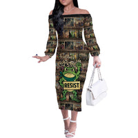 Resist Frog Off The Shoulder Long Sleeve Dress Protest Free Portland LT05