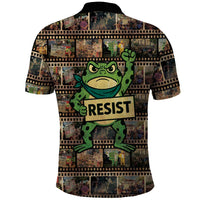 Resist Frog Polo Shirt Protest Free Portland LT05