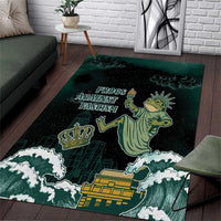 Frogs Against Fascism Area Rug No Kings Funny Portland Frog Protest - Wonder Print Shop