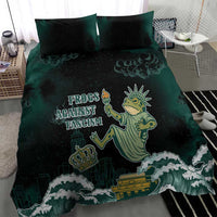 Frogs Against Fascism Bedding Set No Kings Funny Portland Frog Protest - Wonder Print Shop
