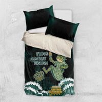 Frogs Against Fascism Bedding Set No Kings Funny Portland Frog Protest - Wonder Print Shop