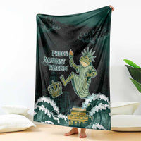 Frogs Against Fascism Blanket No Kings Funny Portland Frog Protest - Wonder Print Shop