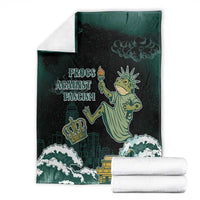 Frogs Against Fascism Blanket No Kings Funny Portland Frog Protest - Wonder Print Shop