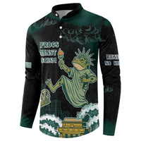 Frogs Against Fascism Button Sweatshirt No Kings Funny Portland Frog Protest - Wonder Print Shop