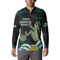 Frogs Against Fascism Button Sweatshirt No Kings Funny Portland Frog Protest - Wonder Print Shop