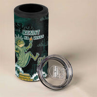 Frogs Against Fascism 4 in 1 Can Cooler Tumbler No Kings Funny Portland Frog Protest - Wonder Print Shop