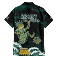 Frogs Against Fascism Family Matching Off The Shoulder Long Sleeve Dress and Hawaiian Shirt No Kings Funny Portland Frog Protest - Wonder Print Shop