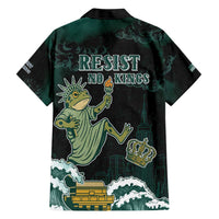 Frogs Against Fascism Family Matching Short Sleeve Bodycon Dress and Hawaiian Shirt No Kings Funny Portland Frog Protest - Wonder Print Shop