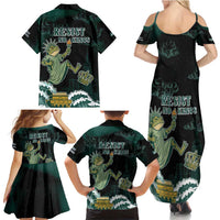 Frogs Against Fascism Family Matching Summer Maxi Dress and Hawaiian Shirt No Kings Funny Portland Frog Protest - Wonder Print Shop