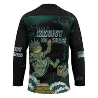 Frogs Against Fascism Hockey Jersey No Kings Funny Portland Frog Protest - Wonder Print Shop