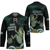 Frogs Against Fascism Hockey Jersey No Kings Funny Portland Frog Protest - Wonder Print Shop