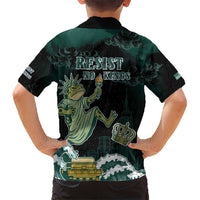 Frogs Against Fascism Kid Hawaiian Shirt No Kings Funny Portland Frog Protest - Wonder Print Shop
