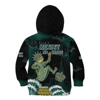 Frogs Against Fascism Kid Hoodie No Kings Funny Portland Frog Protest LT05