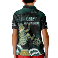 Frogs Against Fascism Kid Polo Shirt No Kings Funny Portland Frog Protest LT05