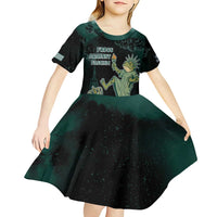 Frogs Against Fascism Kid Short Sleeve Dress No Kings Funny Portland Frog Protest - Wonder Print Shop