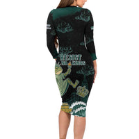 Frogs Against Fascism Long Sleeve Bodycon Dress No Kings Funny Portland Frog Protest - Wonder Print Shop