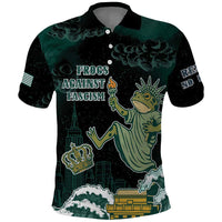 Frogs Against Fascism Polo Shirt No Kings Funny Portland Frog Protest LT05