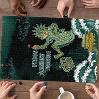 Frogs Against Fascism Puzzle No Kings Funny Portland Frog Protest - Wonder Print Shop