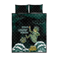 Frogs Against Fascism Quilt Bed Set No Kings Funny Portland Frog Protest - Wonder Print Shop