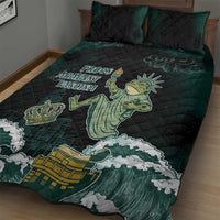 Frogs Against Fascism Quilt Bed Set No Kings Funny Portland Frog Protest - Wonder Print Shop
