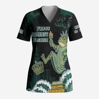 Frogs Against Fascism Scrub Top No Kings Funny Portland Frog Protest - Wonder Print Shop