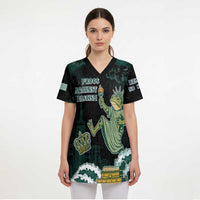 Frogs Against Fascism Scrub Top No Kings Funny Portland Frog Protest - Wonder Print Shop