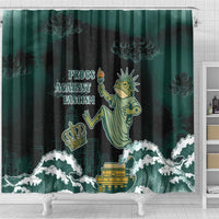 Frogs Against Fascism Shower Curtain No Kings Funny Portland Frog Protest - Wonder Print Shop