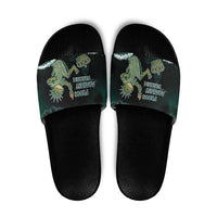 Frogs Against Fascism Slide Sandals No Kings Funny Portland Frog Protest - Wonder Print Shop
