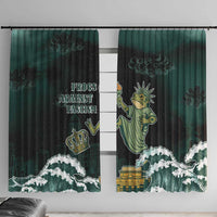 Frogs Against Fascism Window Curtain No Kings Funny Portland Frog Protest - Wonder Print Shop