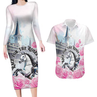 Kentucky Horse Race Couples Matching Long Sleeve Bodycon Dress and Hawaiian Shirt Race For The Roses Churchill Downs