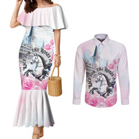 Kentucky Horse Race Couples Matching Mermaid Dress and Long Sleeve Button Shirt Race For The Roses Churchill Downs