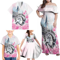 Kentucky Horse Race Family Matching Off Shoulder Maxi Dress and Hawaiian Shirt Race For The Roses Churchill Downs
