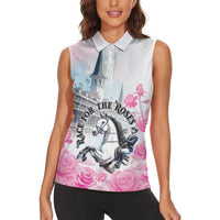 Kentucky Horse Race Women Sleeveless Polo Shirt Race For The Roses Churchill Downs