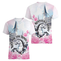 Kentucky Horse Race Women V-Neck T-Shirt Race For The Roses Churchill Downs