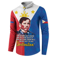 Philippines Filipinos Button Sweatshirt Jose Rizal Flag Style