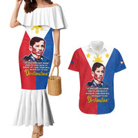 Philippines Filipinos Couples Matching Mermaid Dress and Hawaiian Shirt Jose Rizal Flag Style