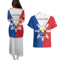 Philippines Filipinos Couples Matching Puletasi and Hawaiian Shirt Jose Rizal Flag Style