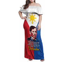 Philippines Filipinos Family Matching Off Shoulder Maxi Dress and Hawaiian Shirt Jose Rizal Flag Style