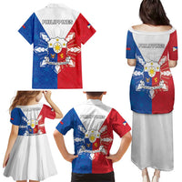 Philippines Filipinos Family Matching Puletasi and Hawaiian Shirt Jose Rizal Flag Style