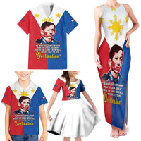 Philippines Filipinos Family Matching Tank Maxi Dress and Hawaiian Shirt Jose Rizal Flag Style