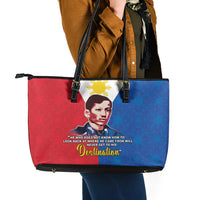 Philippines Filipinos Leather Tote Bag Jose Rizal Flag Style