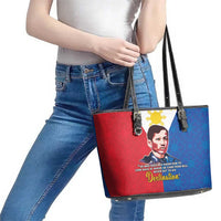Philippines Filipinos Leather Tote Bag Jose Rizal Flag Style