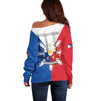 Philippines Filipinos Off Shoulder Sweater Jose Rizal Flag Style