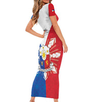 Philippines Filipinos Short Sleeve Bodycon Dress Jose Rizal Flag Style