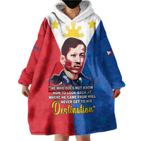 Philippines Filipinos Wearable Blanket Hoodie Jose Rizal Flag Style